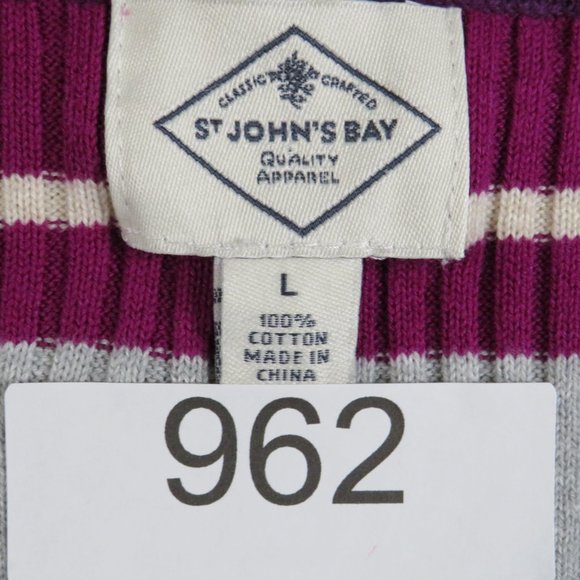 St. John's Bay* Women's Long Sleeve V-Neck Pullover Ribbed‎ Sweater~ Large - Picture 3 of 10